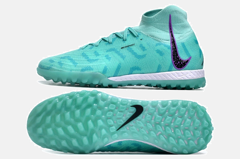 Chuteira Society Nike Phantom Luna II TF - Azul, Preta e Roxa