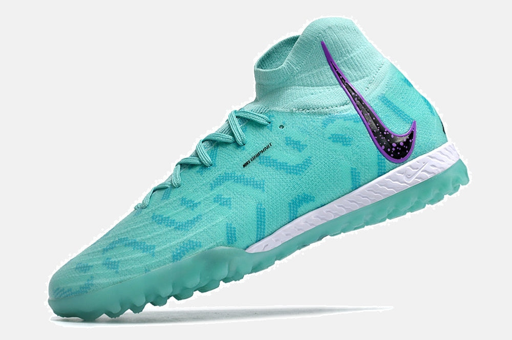 Chuteira Society Nike Phantom Luna II TF - Azul, Preta e Roxa