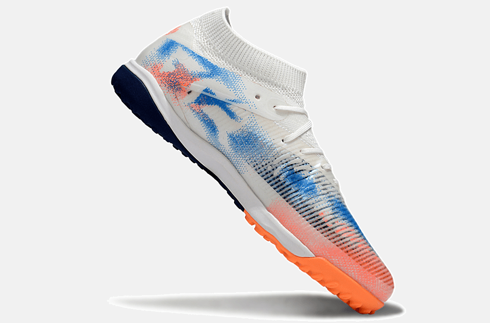 Chuteira Society Puma Future 8 TF - Branca, Azul e Laranja - Untamed Pack - MAGNUM SPORT*
