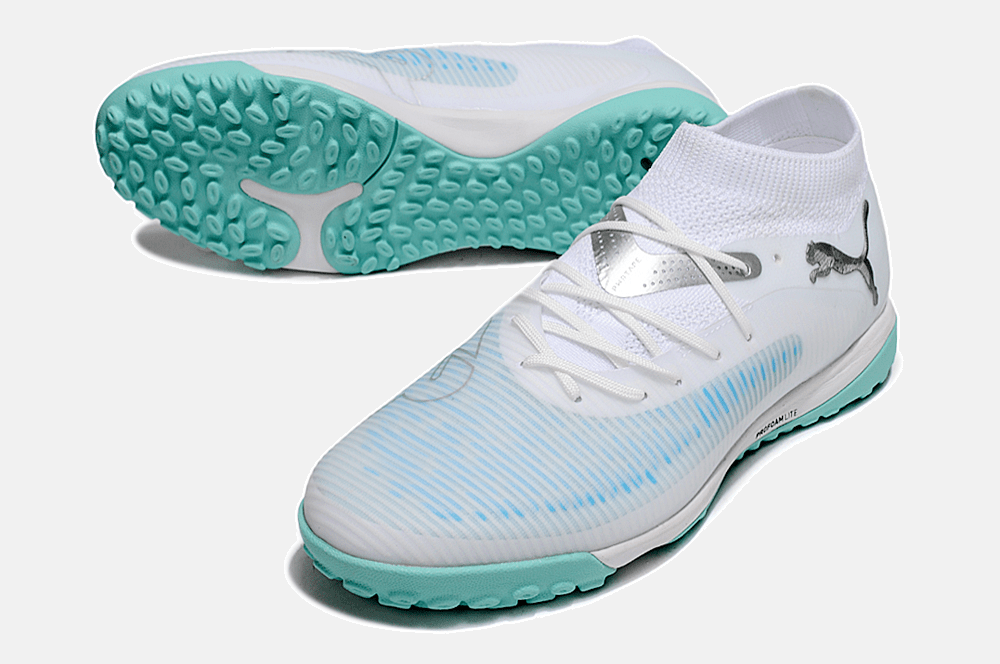 Chuteira Society Puma Future 8 TF - Branca e Azul - MAGNUM SPORT*