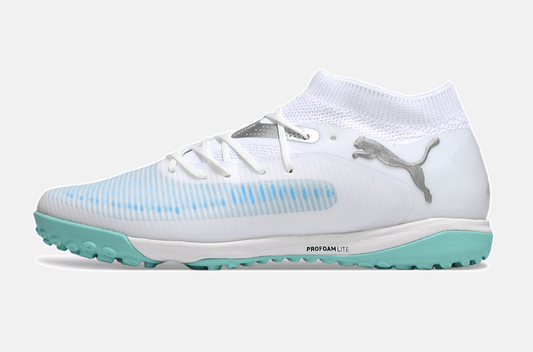 Chuteira Society Puma Future 8 TF - Branca e Azul - MAGNUM SPORT*
