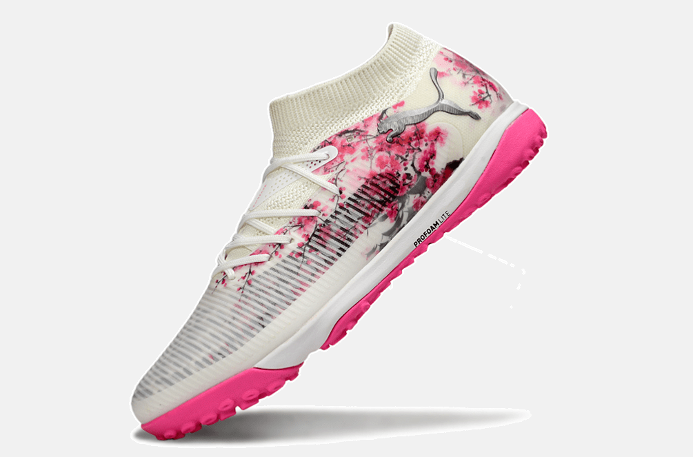 Chuteira Society Puma Future 8 TF - Branca e Rosa - MAGNUM SPORT*