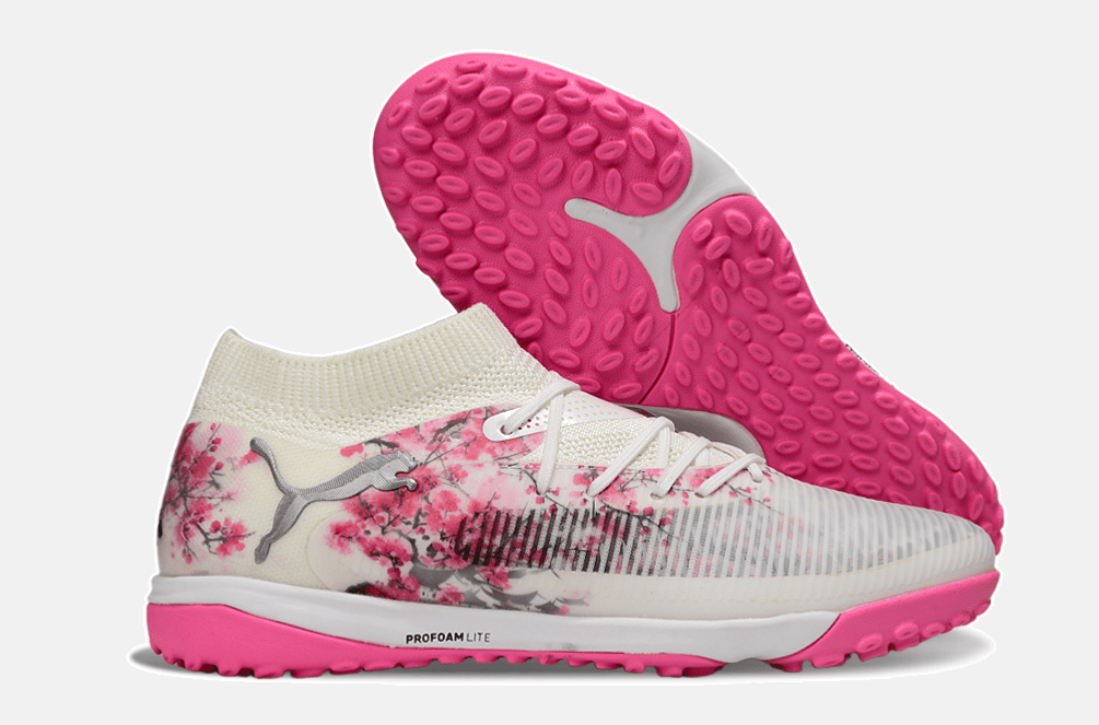 Chuteira Society Puma Future 8 TF - Branca e Rosa - MAGNUM SPORT*