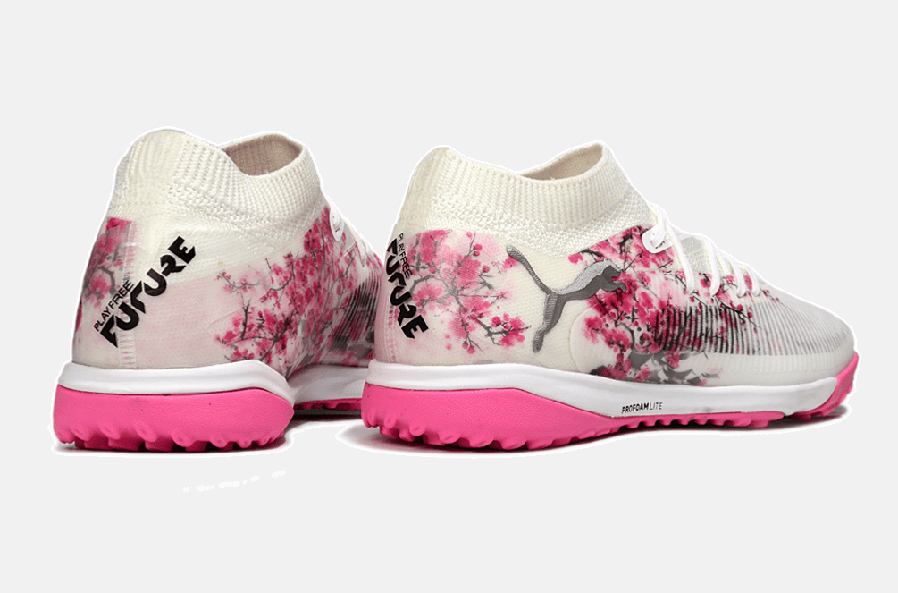 Chuteira Society Puma Future 8 TF - Branca e Rosa - MAGNUM SPORT*