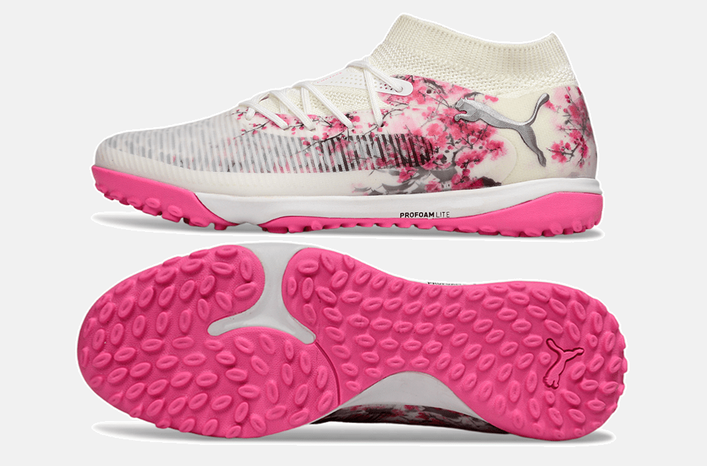 Chuteira Society Puma Future 8 TF - Branca e Rosa - MAGNUM SPORT*