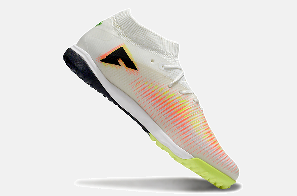 Chuteira Society Puma Future 8 TF - Branca, Laranja e Verde