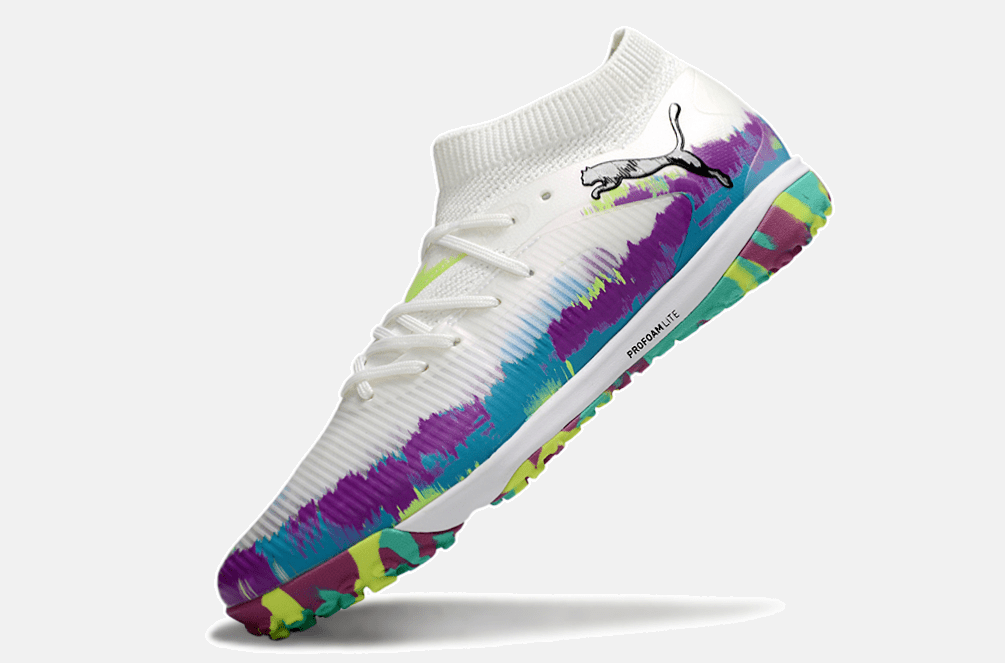 Chuteira Society Puma Future 8 TF - Branca, Roxa e Verde - Brilliance Pack - MAGNUM SPORT*