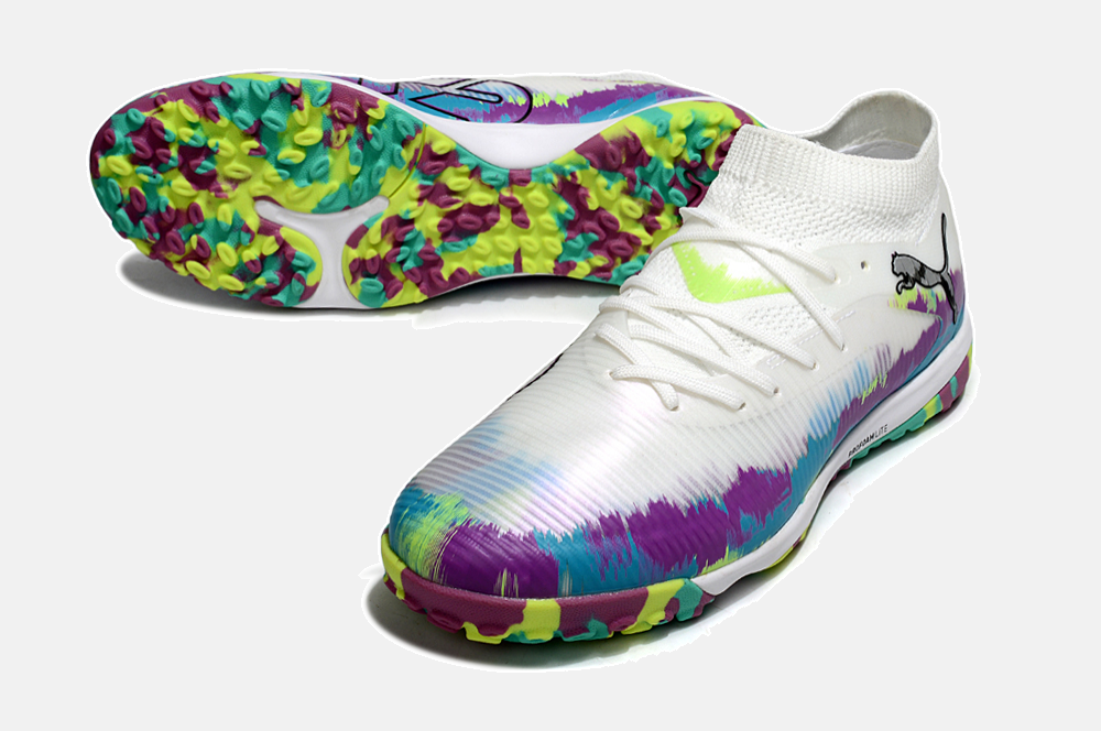 Chuteira Society Puma Future 8 TF - Branca, Roxa e Verde - Brilliance Pack - MAGNUM SPORT*