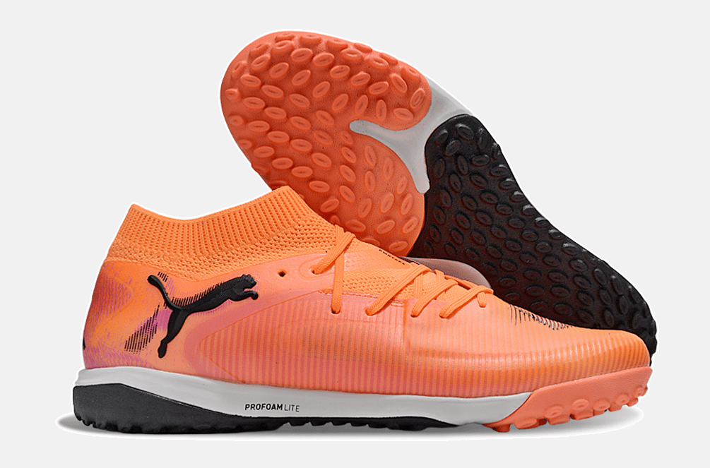 Chuteira Society Puma Future 8 TF - Laranja e Rosa - Hot Pursuit Pack - MAGNUM SPORT*