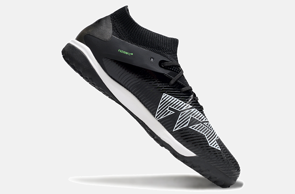 Chuteira Society Puma Future 8 TF - Preta, Branca e Verde - Eclipse Pack
