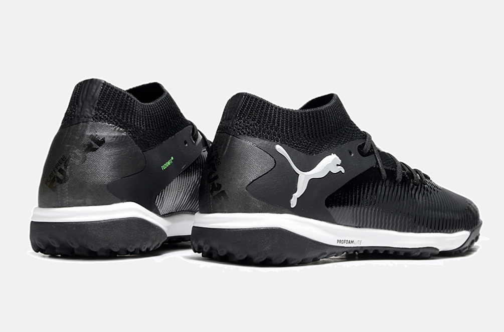Chuteira Society Puma Future 8 TF - Preta, Branca e Verde - Eclipse Pack