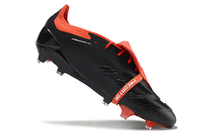 Chuteira Adidas Predator Elite Tongue FG - Preta, Branca e Laranja