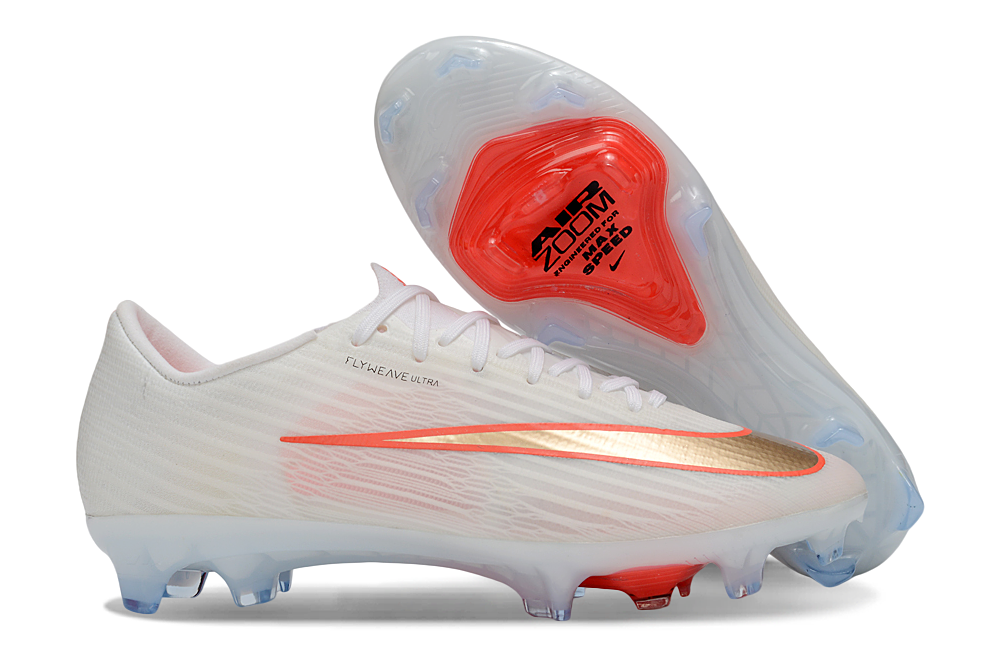 Chuteira Nike Air Zoom Mercurial Superfly 11 Elite FG - Branco e Laranjado