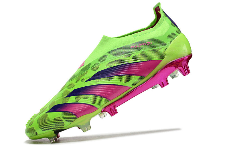 Chuteira Adidas Predator Elite Laceless FG - Verde e Rosa