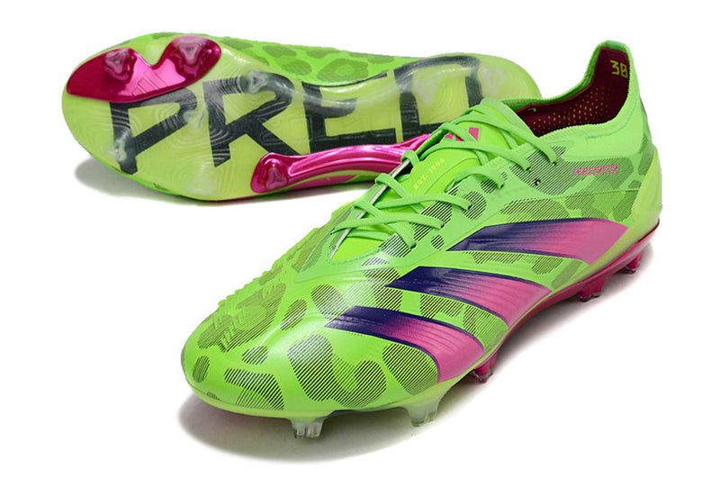 Chuteira Adidas Predator Elite FG - Verde e Rosa