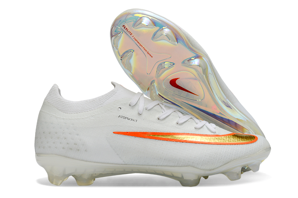 Chuteira Nike Air Zoom Mercurial Vapor 17 Elite FG - Branca e Laranja
