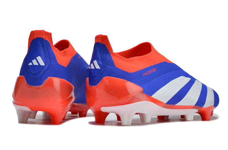 Chuteira Adidas Predator Elite Laceless FG - Azul, Branca e Laranja