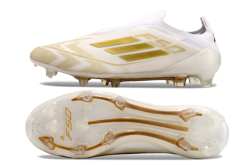 Chuteira Adidas F50 LL FG - Branca e Dourada