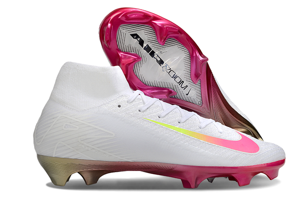 Chuteira Nike Air Zoom Mercurial Superfly 10 Elite FG - Branca e Rosa