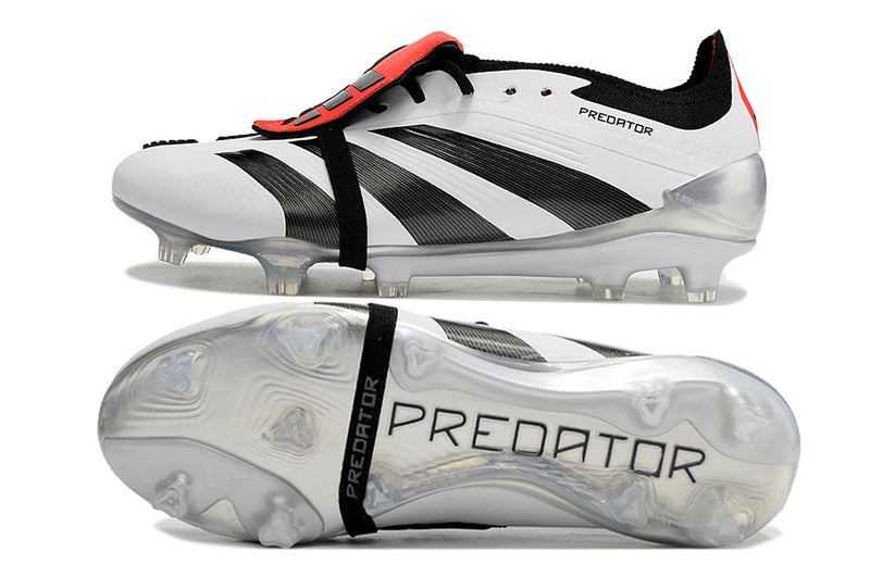 Chuteira Adidas Predator Elite Tongue FG - Branca e Preta