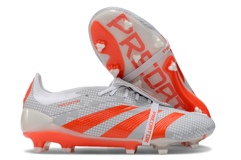 Chuteira Adidas Predator Elite Tongue FG - Cinza e Laranja