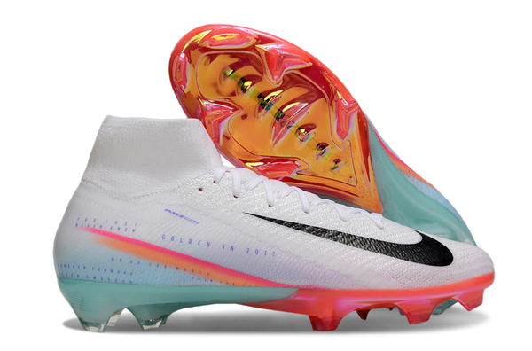 Chuteira Nike Air Zoom Mercurial Superfly 10 Sam Kerr Elite FG - Branca, Rosa e Azul