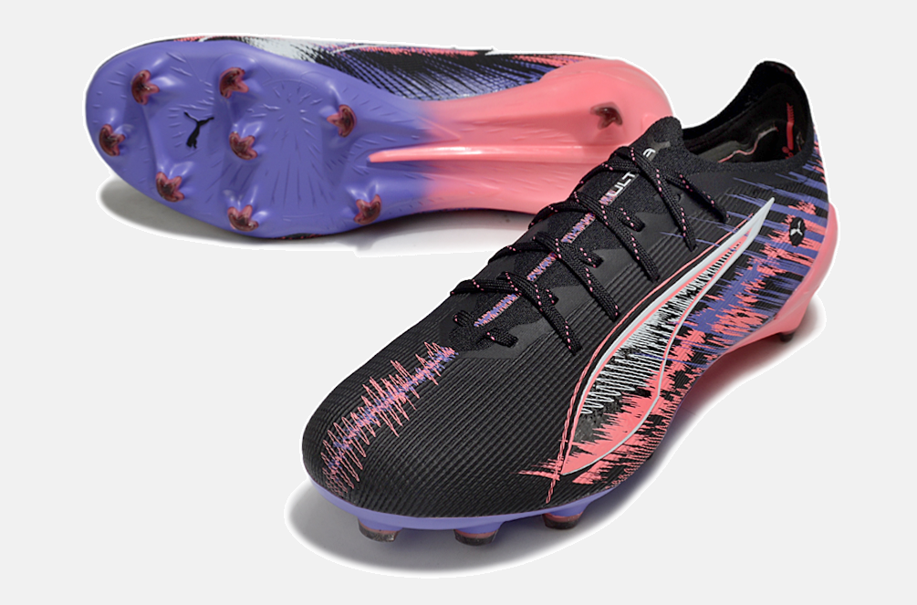 Puma Ultra 5 FG - Preto, Rosa e Roxo