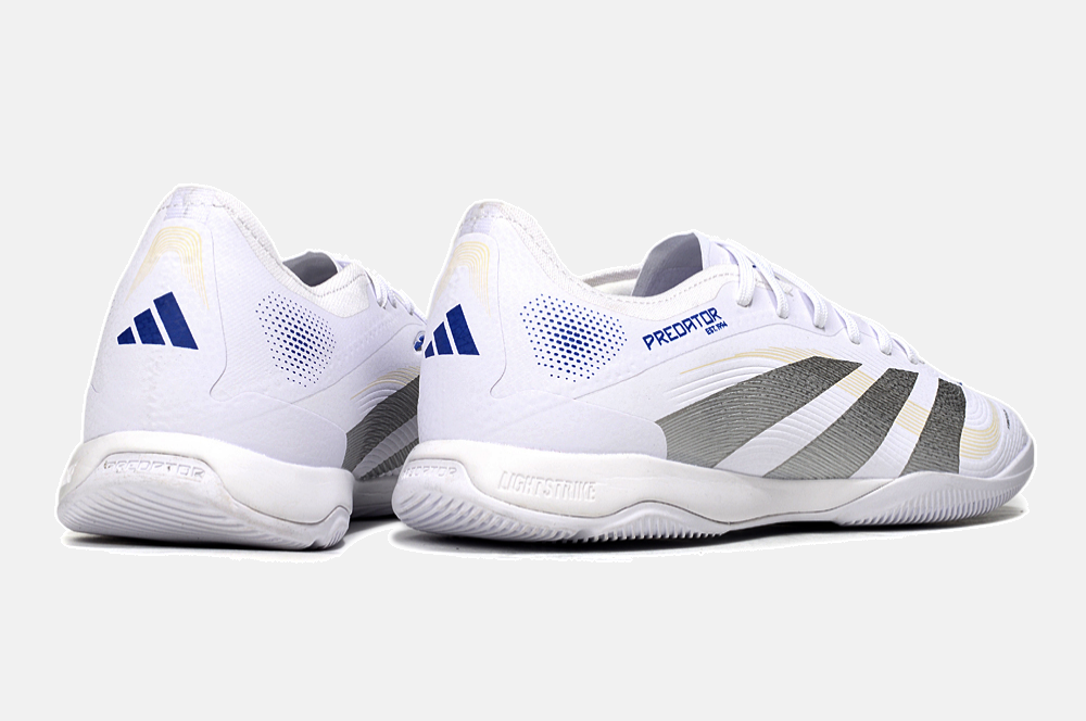 Tênis Futsal Adidas Predator Elite Fold-Over Tongue IC - Branca, Cinza e Dourada