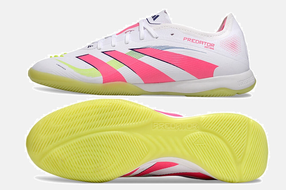 Tênis Futsal Adidas Predator Elite Fold-Over Tongue IC - Branca, Verde, Rosa e Roxa