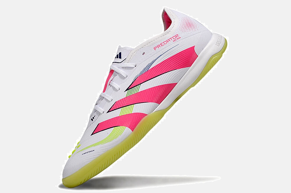 Tênis Futsal Adidas Predator Elite Fold-Over Tongue IC - Branca, Verde, Rosa e Roxa