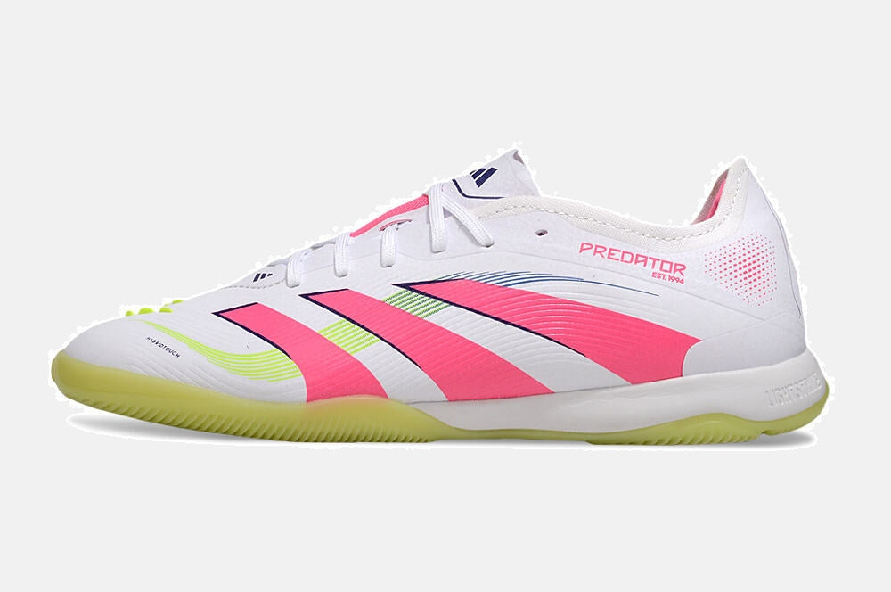 Tênis Futsal Adidas Predator Elite Fold-Over Tongue IC - Branca, Verde, Rosa e Roxa