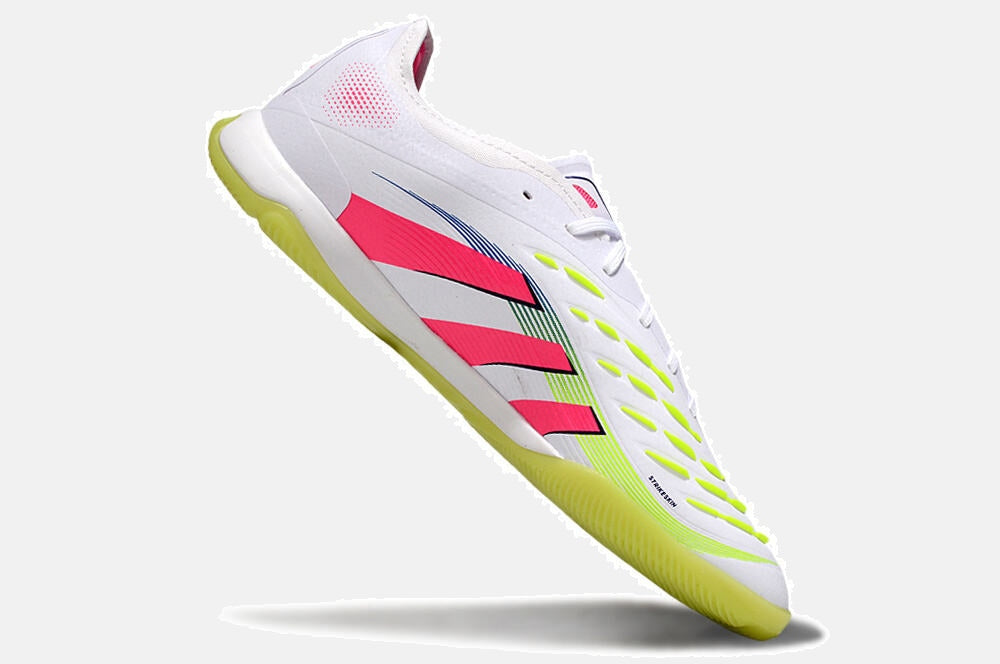 Tênis Futsal Adidas Predator Elite Fold-Over Tongue IC - Branca, Verde, Rosa e Roxa