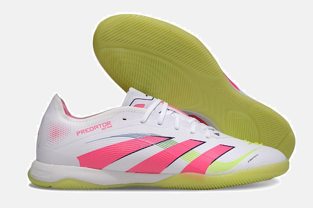 Tênis Futsal Adidas Predator Elite Fold-Over Tongue IC - Branca, Verde, Rosa e Roxa