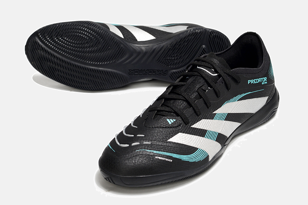 Tênis Futsal Adidas Predator Elite Fold-Over Tongue IC - Preta, Branca e Azul