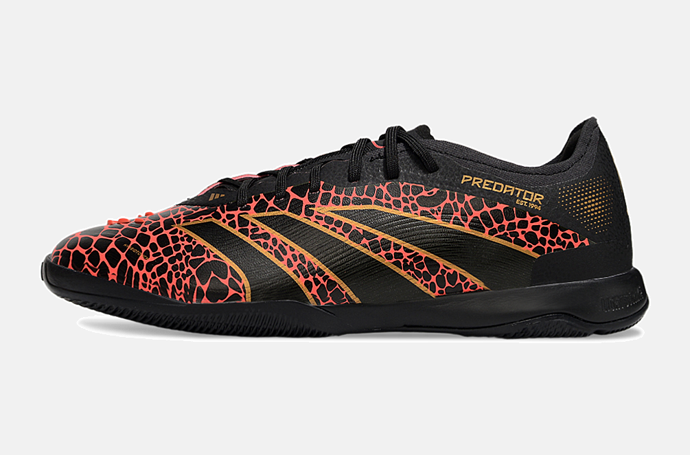 Tênis Futsal Adidas Predator Elite Fold-Over Tongue IC - Preta, Laranja e Dourada