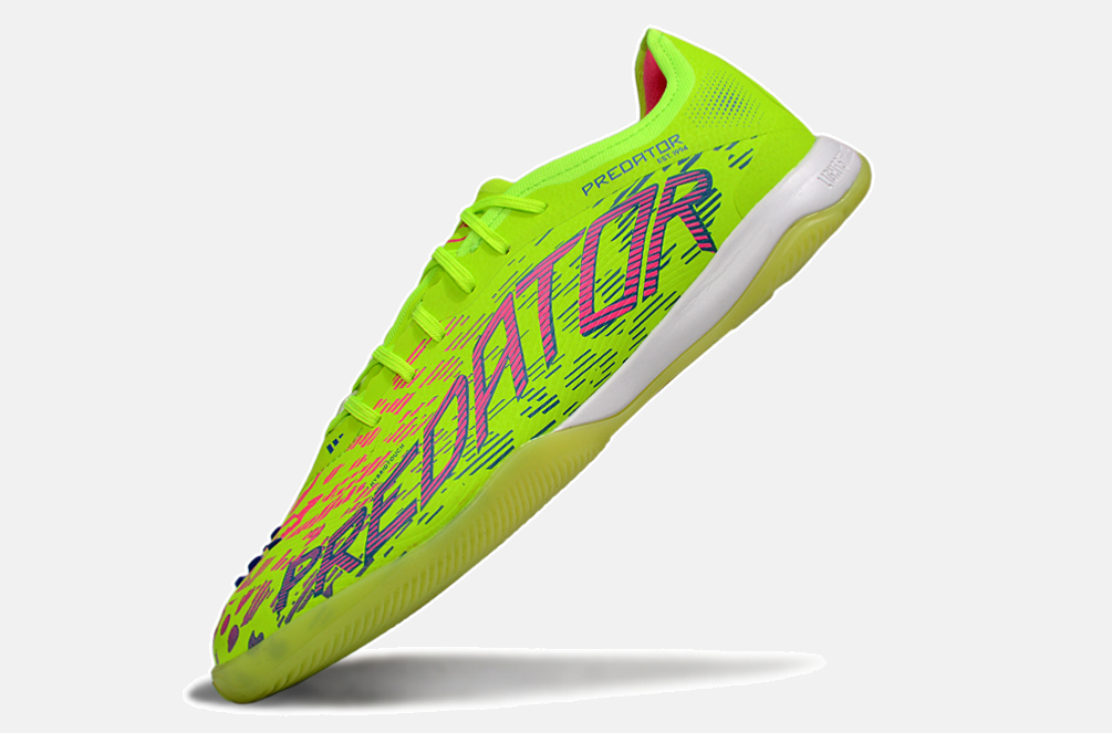Tênis Futsal Adidas Predator Elite Fold-Over Tongue IC - Verde, Rosa e Roxa