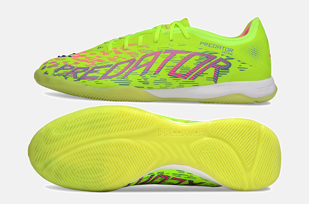 Tênis Futsal Adidas Predator Elite Fold-Over Tongue IC - Verde, Rosa e Roxa