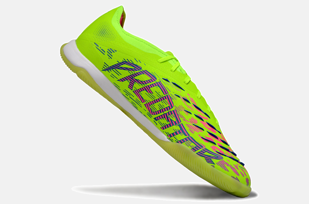 Tênis Futsal Adidas Predator Elite Fold-Over Tongue IC - Verde, Rosa e Roxa