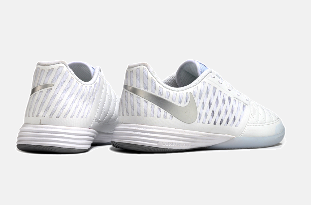 Tênis Futsal Nike Lunar Gato IC - Branca e Prata