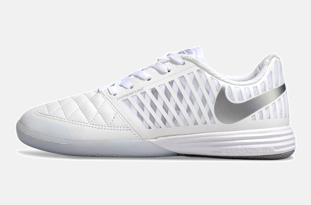 Tênis Futsal Nike Lunar Gato IC - Branca e Prata