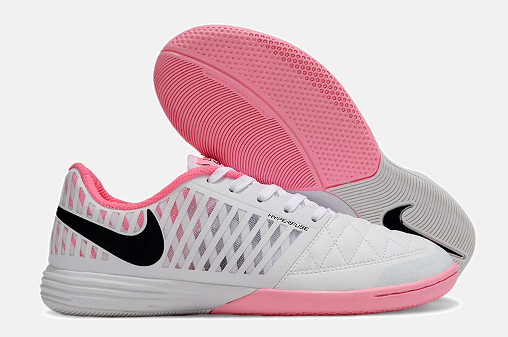 Tênis Futsal Nike Lunar Gato IC - Branco e Rosa