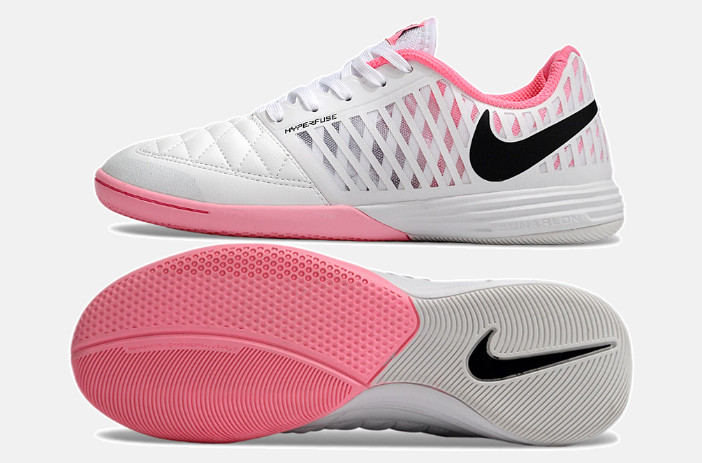 Tênis Futsal Nike Lunar Gato IC - Branco e Rosa