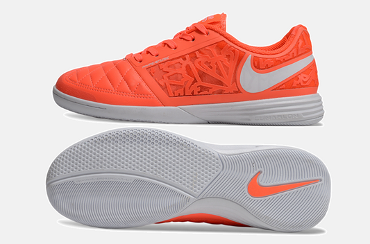 Tênis Futsal Nike Lunar Gato IC - Laranja e Branca