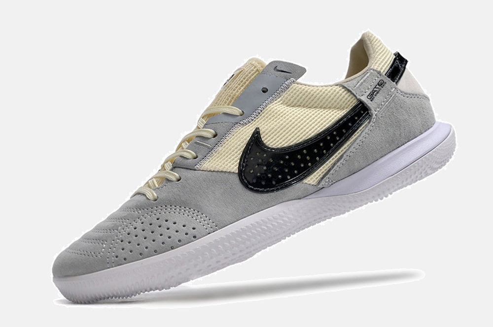Tênis Futsal Nike Street Gato IC - Cinza, Bege e Preta