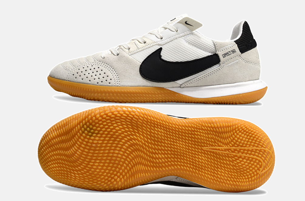 Tênis Futsal Nike Street Gato IC - Cinza, Branca e Preta - vista traseira